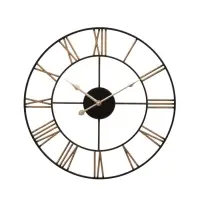 Часы настенные интерьерные, Лофт, бесшумные, плавный ход, d=47.5 см, корпус чёрный с бронзой