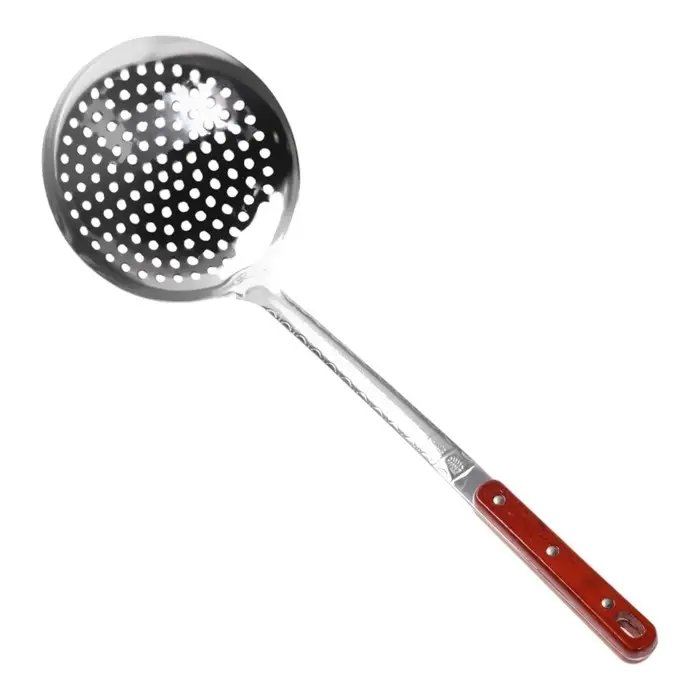 Шумовка для казана Шафран, 43 см, диаметр 16 см, узбекская, с деревянной ручкой, металл