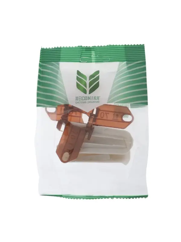 Угол наружный для плинтуса &laquo;Деконика&raquo;, с крепежом, 70 мм, 2 штуки, цвет 002 светло-серый