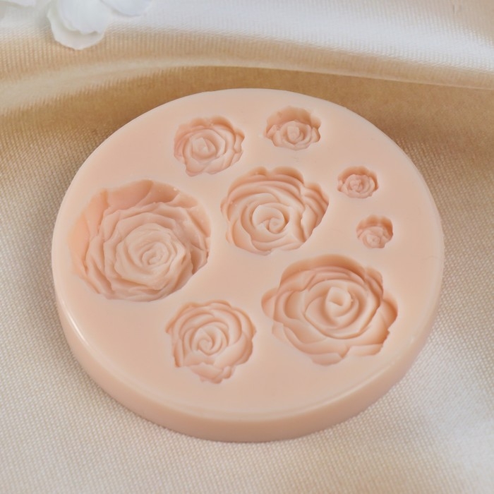 Молд силикон Молд силикон "Набор роз" 3,5х1 2,9х0,7 2,5х0,5 2,3х0,3 1,9х0,3 1,4х0,5 1,1х0,4