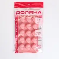 Форма для конфет и шоколада Доляна &laquo;Сердечки&raquo;, силикон, 20.5&times;10 см, 15 ячеек (3&times;2.6 см), розовая