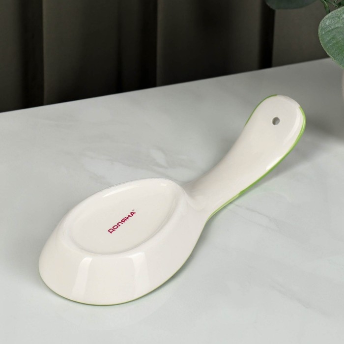 Подставка керамическая под ложку Доляна «Олива», 21,5×7,5 см Подставка керамическая под ложку Доляна «Олива», 21,5×7,5 см