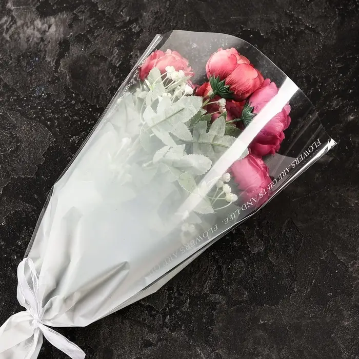 Пакет конус для цветов, «Переход», 30+9.5×45 см, белый Пакет конус для цветов, «Переход», 30+9.5×45 см, белый