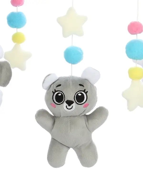Мобиль музыкальный на кроватку Крошка Я &laquo;Забавный мишка&raquo;, звуковые эффекты, серый