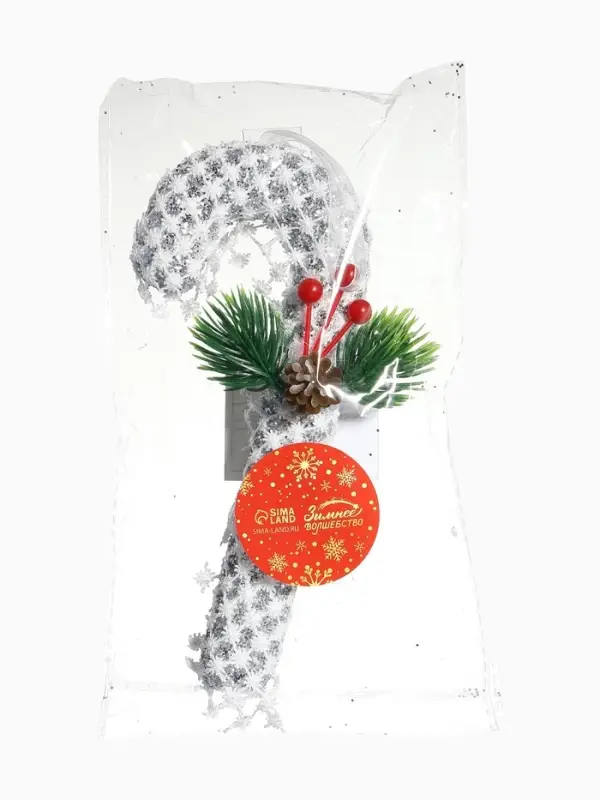 Ёлочная игрушка &laquo;Леденец &raquo; блеск, 7&times;15 см, белый