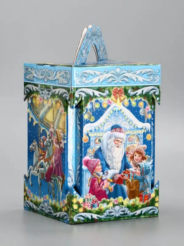 Подарочная новогодняя коробка «Новогодняя карусель» 15.8×15.8×23.5 см Подарочная новогодняя коробка «Новогодняя карусель» 15.8×15.8×23.5 см