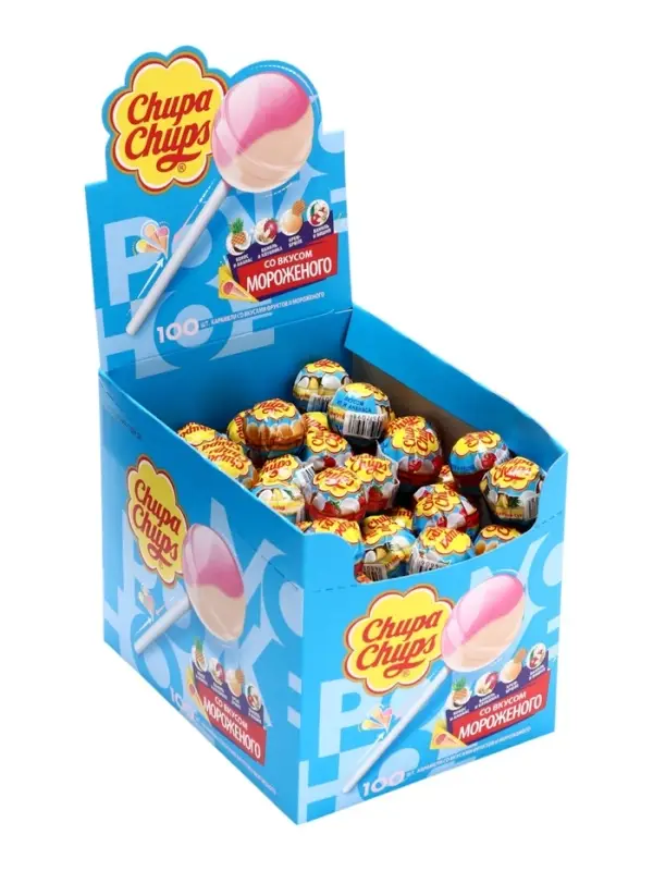 Карамель Chupa-Chups со вкусом мороженого, 12 г Карамель Chupa-Chups со вкусом мороженого, 12 г