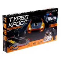 Автотрек TOP TURBO, с 2 машинами, 1:43, длина трасы 560 см, работает от сети