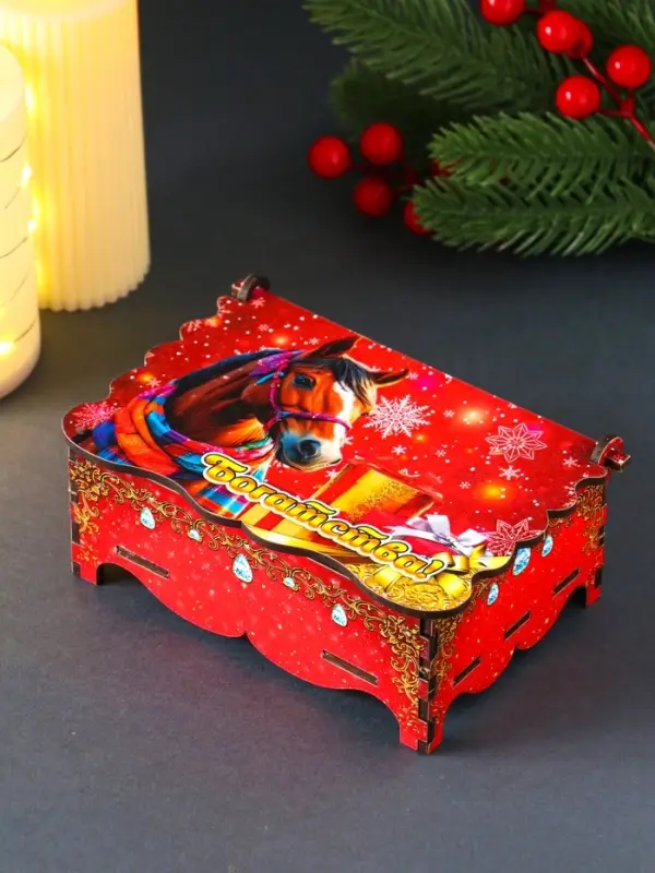 Шкатулка новогодняя "Богатства" 14х9,3х6 см