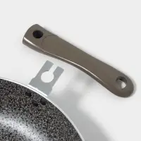 Сковорода Onyx, d=28 см, съёмная ручка, стеклянная крышка, антипригарное покрытие, алюминий, серая