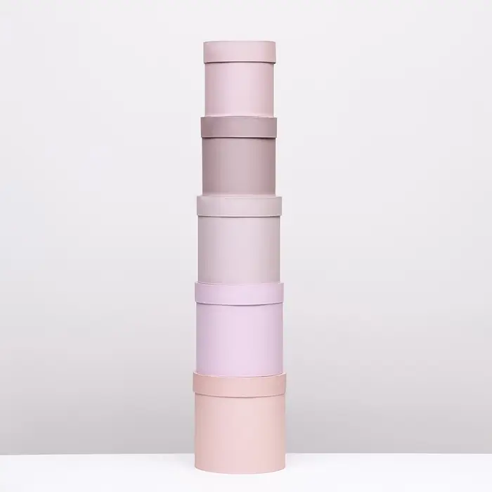 Набор шляпных подарочных коробок 5 в 1 &laquo;Пудра&raquo;,20&times;20&times;20‒13.5&times;13.5&times;13.5 см