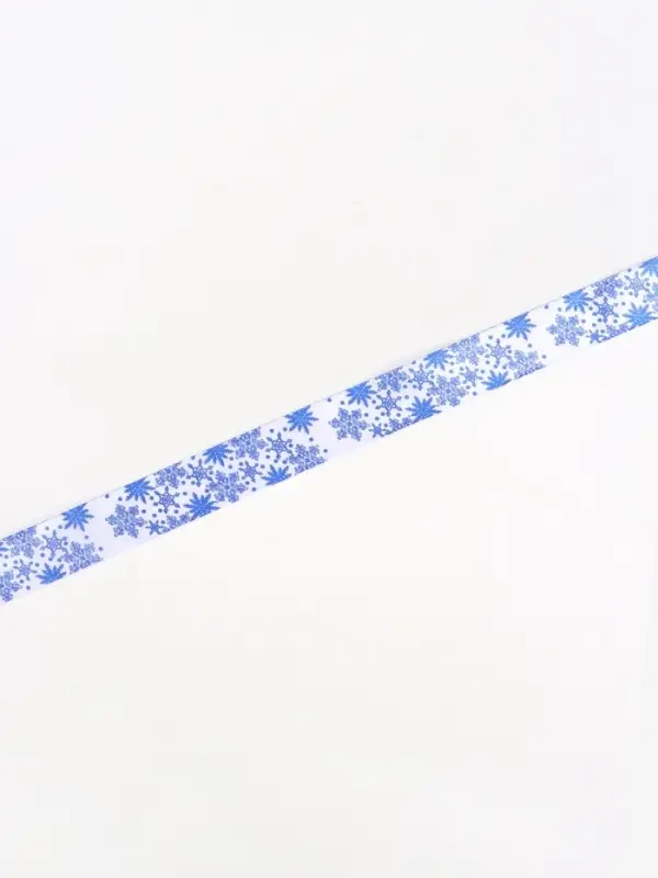 Лента атласная &laquo;Объёмные снежинки&raquo;, 25 мм, 5 м, белая