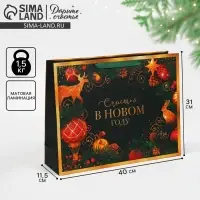 Пакет подарочный новогодний ламинированный «Чудо», L 40 х 31 х 11.5 см