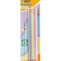 Карандаши чернографитные BIC HB Evolution &laquo;Пастель&raquo;, набор 5 штук, пластиковые, с ластиками