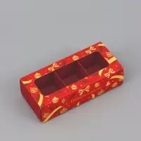 Коробка подарочная для 3 конфет &laquo;Красная&raquo;, 13.3&times;3.3&times;5.8 см