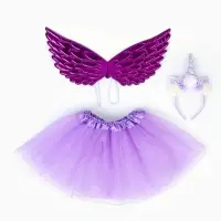 Карнавальный набор "Нежный Единорожек" юбка, ободок, крылья, цвет фиолетовый Карнавальный набор "Нежный Единорожек" юбка, ободок, крылья, цвет фиолетовый