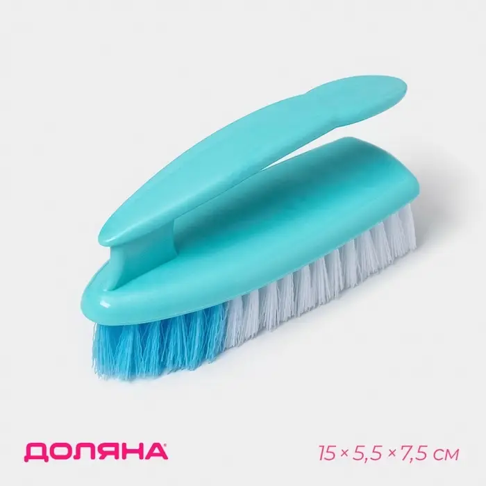 Щётка утюжок для уборки &laquo;Дельта&raquo;, с ручкой, жёсткая щетина, пластик, 15&times;5.5&times;7.5 см, МИКС