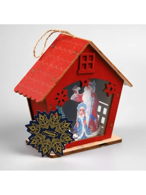 Подвеска световая &laquo;Дед Мороз и Снегурочка&raquo;, 16&times;7&times;15.5 см, 1 LED, от батареек AG10&times;3, свечение тёплое белое