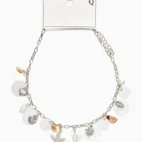 Колье на цепочке &laquo;Ракушка&raquo;, L=40 см, белое в серебре