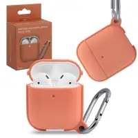 Чехол APods 1/2 leather Silicone Papaya
