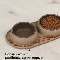 Миска для животных &laquo;Дубль Мини&raquo;, 200 мл, покрытие софт-тач, пластик, цвет капучино