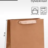 Пакет крафт без печати, горизонтальный, 22&times;8&times;18 см 260 г/м&sup2;
