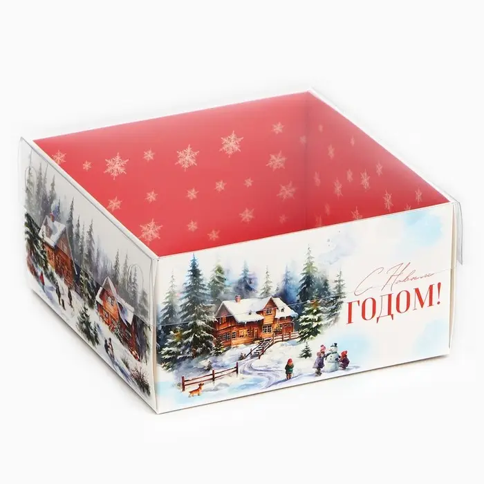 Коробка для кондитерских изделий с пластиковой крышкой «Любимый праздник», 12 х 6 х 11.5 см Коробка для кондитерских изделий с пластиковой крышкой «Любимый праздник», 12 х 6 х 11.5 см