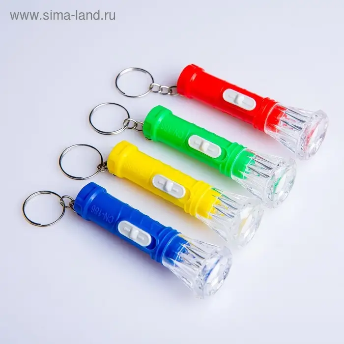 Фонарик - брелок для ключей &laquo;Рассеиватель цветок&raquo;, 1 LED, 2.2&times;6.5 см, МИКС