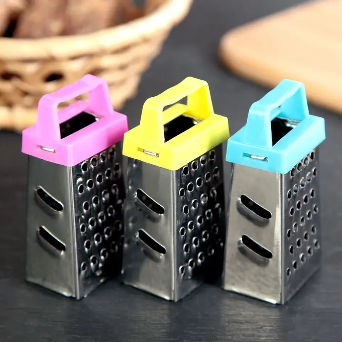 Тёрка четырёхгранная c магнитом Доляна, 3.5&times;7&times;3 см, МИКС