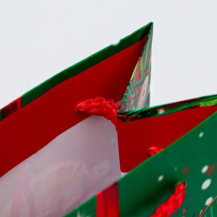 Пакет подарочный новогодний под бутылку, упаковка "Шишка", 12 х 36 х 8,5 см.