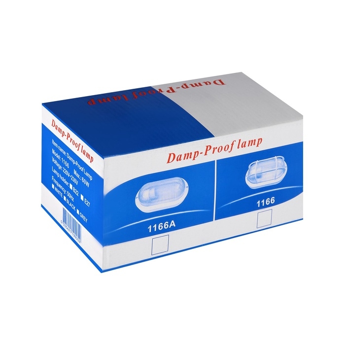 Светильник НБП, под лампу, IP54, 220 В, овал с решеткой, пластик, белый Светильник НБП, под лампу, IP54, 220 В, овал с решеткой, пластик, белый