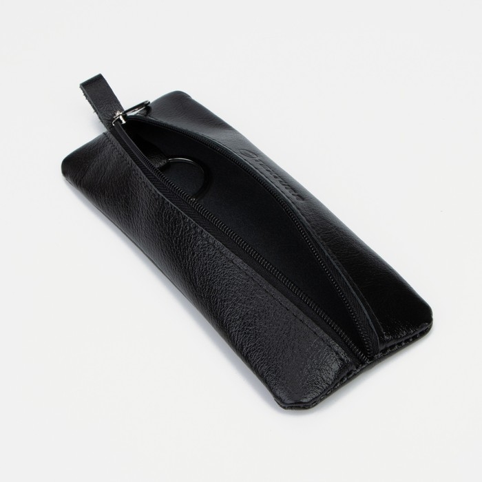 Ключница на молнии TEXTURA, длина 17 см, кольцо, цвет чёрный Ключница на молнии TEXTURA, длина 17 см, кольцо, цвет чёрный