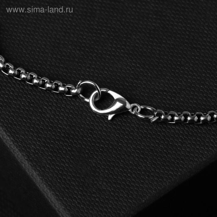 Кулон унисекс «Пуля» резной рисунок, цвет чернёное серебро, 60 см