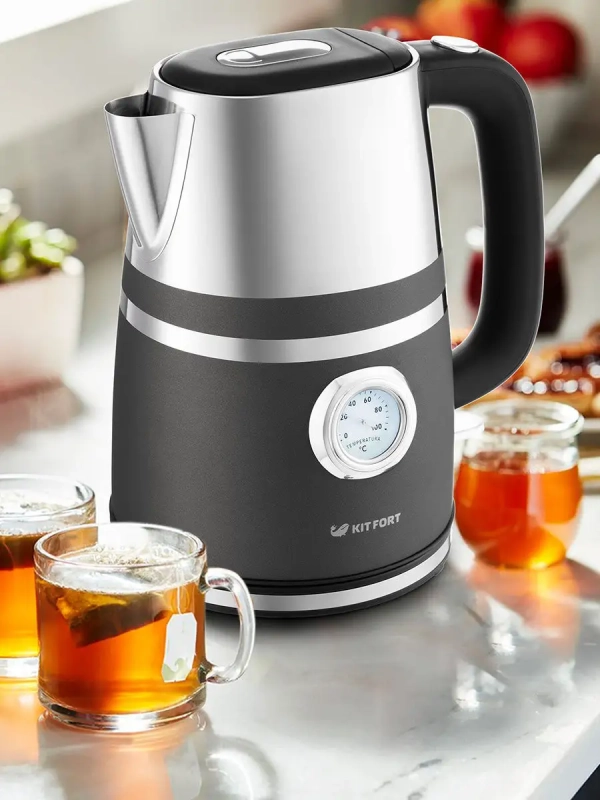 Чайник электрический металлический КТ-670 - 1.7 л Чайник электрический металлический КТ-670 - 1.7 л