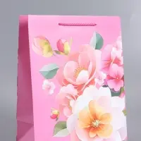 Пакет подарочный ламинированный "счастья и радости" 26 х 12 х 32 см