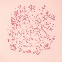 Футболка женская Flower Power, розовая, размер S