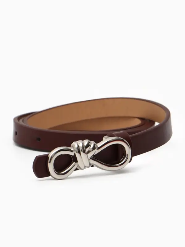 Ремень женский &laquo;Бант&raquo;, серебристая пряжка, 1.5&times;110 см, гвоздик, коричневый