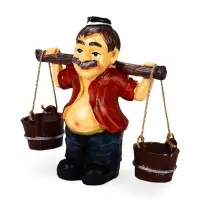 Садовая фигура из полистоуна &laquo;Дедушка с ведрами&raquo;, 20&times;7&times;19 см, Greengo