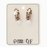 Серьги клипсы для ушей QF &laquo;Овал&raquo;, цвет золото, синий