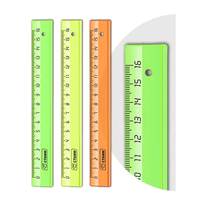Линейка 16 см Стамм, пластиковая, прозрачная, неоновые цвета, европодвес, микс (цена за 1 шт.) Линейка 16 см Стамм, пластиковая, прозрачная, неоновые цвета, европодвес, микс (цена за 1 шт.)
