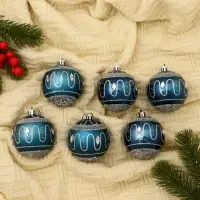 Ёлочные игрушки &laquo;Карнавальная ночь&raquo;, шары новогодние, d=7 см, набор 6 шт., синий