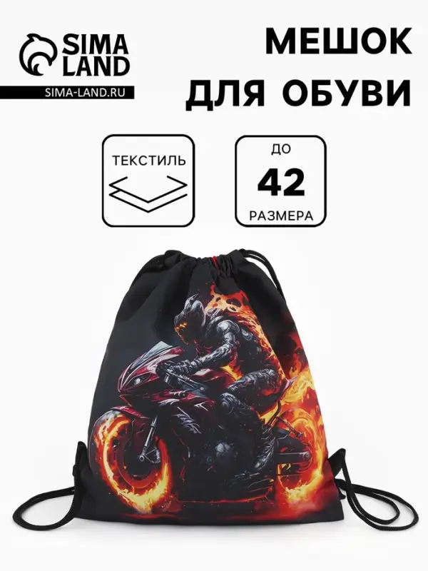 Мешок для обуви &laquo;Гонщик&raquo;, на стяжке, 36&times;0.5&times;42 см