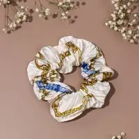 Резинка для волос QF &laquo;Орбита&raquo;, жатка звенья, 12 см, белая