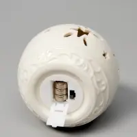 Ёлочный шар с подсветкой &laquo;Звёздочки&raquo;, 10&times;8.8&times;8.8 см, 1 LED, керамика, от батареек LR44&times;3, керамика, свечение тёплое белое