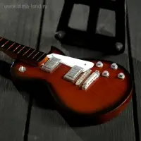 Гитара сувенирная "Les Paul" коричнево-белая, на подставке 24х8х2 см