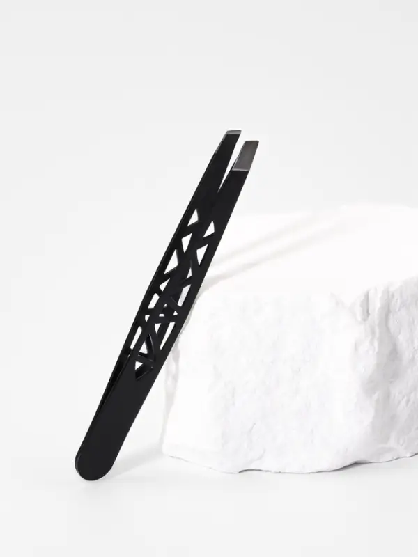 Пинцет &laquo;Геометрия&raquo;, скошенный, 9.5 см, чёрный