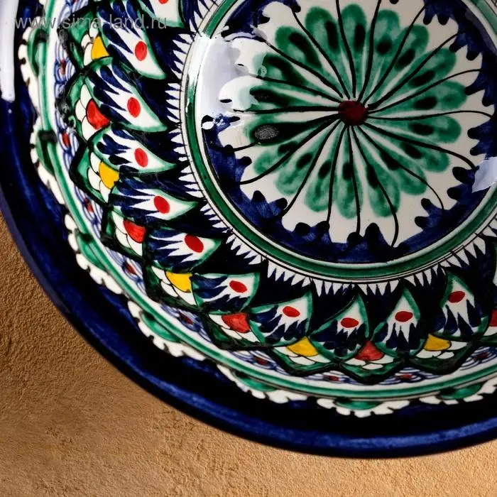 Коса Риштанская Керамика  Коса Риштанская Керамика "Узоры", 18 см, большая, синяя