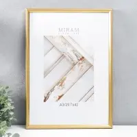 Фоторамка для фото 29.7&times;42 см, (формат A3) &laquo;МИРАМ&raquo; пластик под золото, (пластиковый экран)