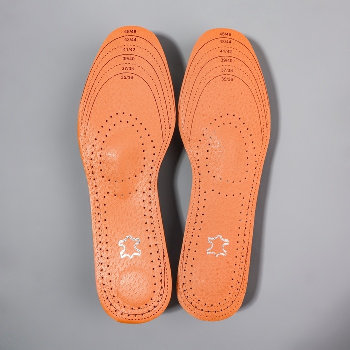 Стельки для обуви, универсальные, амортизирующие, дышащие, р-р RU до 47 (р-р Пр-ля до 46), 29,5 см, пара, цвет коричневый Стельки для обуви, универсальные, амортизирующие, дышащие, р-р RU до 47 (р-р Пр-ля до 46), 29,5 см, пара, цвет коричневый