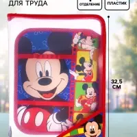 Папка пластиковая А4, на молнии, Микки Маус